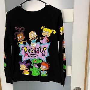 Nickelodeon Rugrats Black Sweatshirt with Colorful Characters